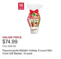 Costco Popcornopolis Metallic Holiday 5-count Mini Cone Gift Basket, 10-pack offer