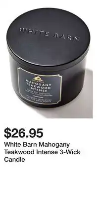 Bath & Body Works White Barn Mahogany Teakwood Intense 3-Wick Candle offer