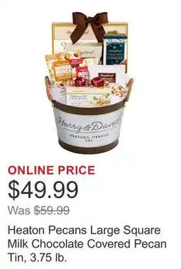 Costco Heaton Pecans Large Square Milk Chocolate Covered Pecan Tin, 3.75 lb offer