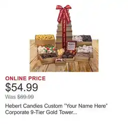 Costco Hebert Candies Custom Your Name Here Corporate 9-Tier Gold Tower - 12 Minimum Quantity offer