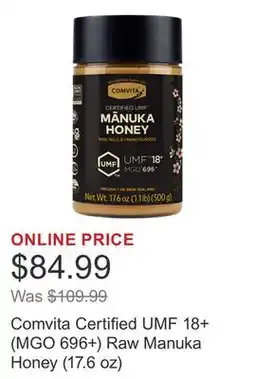 Costco Comvita Certified UMF 18+ (MGO 696+) Raw Manuka Honey (17.6 oz) offer