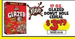 Ollie's Kellogg's Krave GLAZED DONUT HOLE CEREAL offer