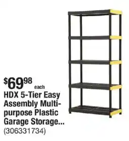 The Home Depot HDX 5-Tier Easy Assembly Multi- purpose Plastic Garage Storage offer