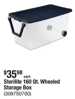 The Home Depot Sterilite 160 Qt. Wheeled Storage Box offer