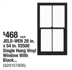 The Home Depot JELD-WEN 28 in. x 54 in. V2500 Single Hung Vinyl Window With Black offer