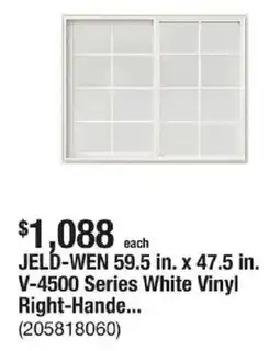 The Home Depot JELD-WEN 59.5 in. x 47.5 in. V-4500 Series White Vinyl Right-Hande offer