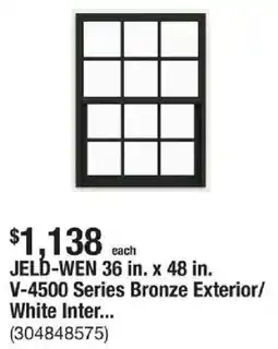 The Home Depot JELD-WEN 36 in. x 48 in. V-4500 Series Bronze Exterior/ White Inter offer