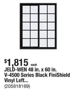 The Home Depot JELD-WEN 48 in. x 60 in. V-4500 Series Black FiniShield Vinyl Left offer