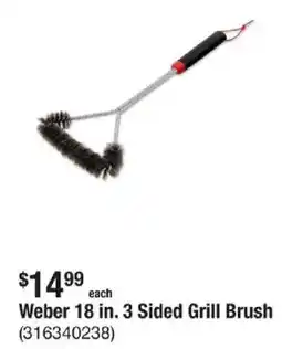 The Home Depot Weber 18 in. 3 Sided Grill Brush offer
