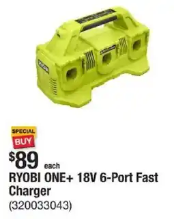 The Home Depot RYOBI ONE+ 18V 6-Port Fast Charger offer