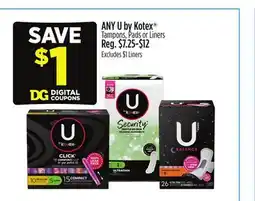 Dollar General U by Kotex Tampons, Pads or Liners offer