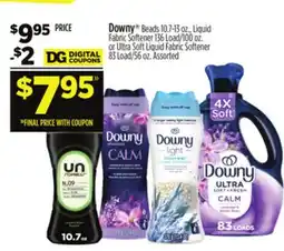 Dollar General Downy Beads, Liquid Fabric Softener or Ultra Soft Liquid Fabric Softener offer