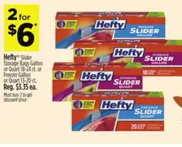 Dollar General Hefty Slider Storage Bags Gallon or Quart or Freezer Gallon or Quart offer