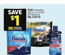 Dollar General Finish Dishwashing Tabs or Jet Dry Rinse Aid offer