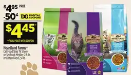 Dollar General Heartland Farms Cat Food Ship 'N Shore or Seafood Medley or Kitten Food offer