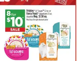 Dollar General Friskies Lil' Soups 1.2 oz. or Fancy Feast Appetizers 1.1 oz offer