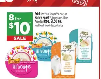 Dollar General Friskies Lil' Soups 1.2 oz. or Fancy Feast Appetizers 1.1 oz offer
