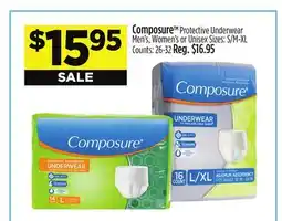 Dollar General Composure Protective Underwear Men's, Women's or Unisex Sizes offer