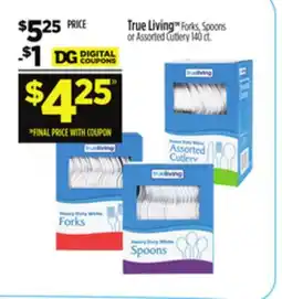Dollar General True Living Forks, Spoons or Assorted Cutlery offer