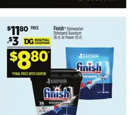Dollar General Finish Dishwasher Detergent Quantum 36 ct. or Power 43 ct offer