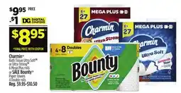 Dollar General Charmin Bath Tissue Ultra Soft or Ultra Strong or Bounty Paper Towels offer