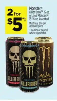 Dollar General Monster Killer Brew or Java Monster offer
