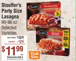Smart & Final Stouffer's Party Size Lasagna offer