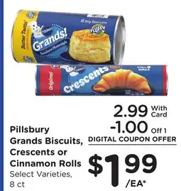 Ralphs Pillsbury Grands Biscuits, Crescents or Cinnamon Rolls offer