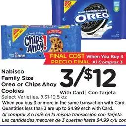 Ralphs Nabisco Family Size Oreo or Chips Ahoy Cookies offer