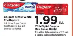 Food 4 Less Colgate Optic White Toothpaste offer