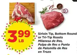 Food 4 Less Sirloin Tip, Bottom Round or Tri-Tip Roasts offer
