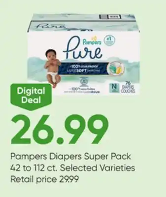 Stater Bros Pampers Diapers Super Pack offer