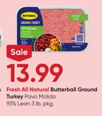Stater Bros Fresh All Natural Butterball Ground Turkey offer