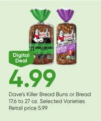 Stater Bros Dave's Killer Bread Buns or Bread offer