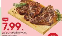 Stater Bros USDA Choice Beef Loin Bone-In New York Steak offer