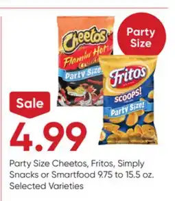 Stater Bros Party Size Cheetos, Fritos, Simply Snacks or Smartfood offer