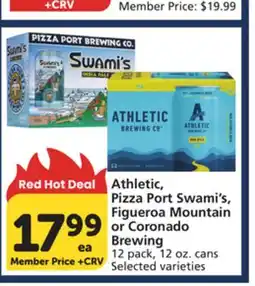Albertsons Athletic, Pizza Port Swami's, Figueroa Mountain or Coronado Brewing offer