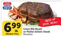 Albertsons Cross Rib Roast or Petite Sirloin Steak offer