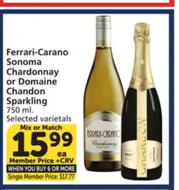 Albertsons Ferrari-Carano Sonoma Chardonnay or Domaine Chandon Sparkling offer