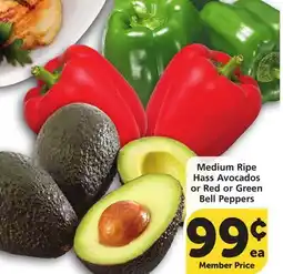 Albertsons Medium Ripe Hass Avocados or Red or Green Bell Peppers offer