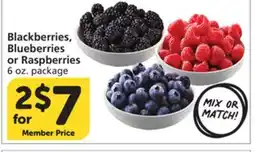 Albertsons Blackberries, Blueberries or Raspberries offer