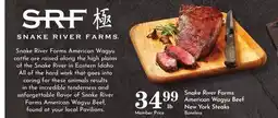 Pavilions Snake River Farms American Wagyu Beef New York Steaks offer