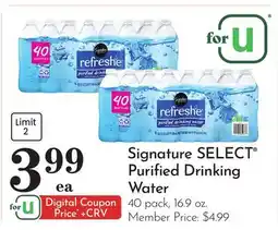 Pavilions Signature SELECT Purified Drinking Water offer