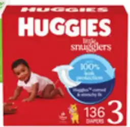 Pavilions Huggies &, Little Movers or Snugglers Huge Diapers or 3X Baby Wipes offer