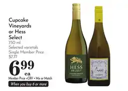 Pavilions Cupcake Vineyards or Hess Select offer