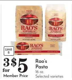 Pavilions Rao's Pasta offer