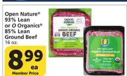Vons Open Nature 93% Lean or O Organics 85% Lean Ground Beef offer