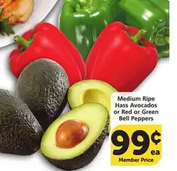 Vons Medium Ripe Hass Avocados or Red or Green Bell Peppers offer