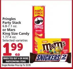 Vons Pringles Party Stack 6.8-7.1 oz. or Mars King Size Candy 1.77-4 oz offer