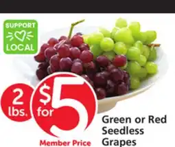 Vons Green or Red Seedless Grapes offer